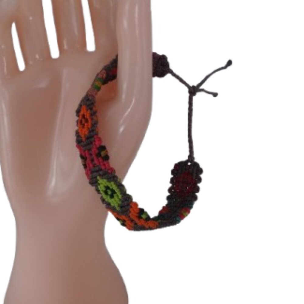 Handmade Macramé Unisex Bracelet Geometric Patterns Peruvian Crafts